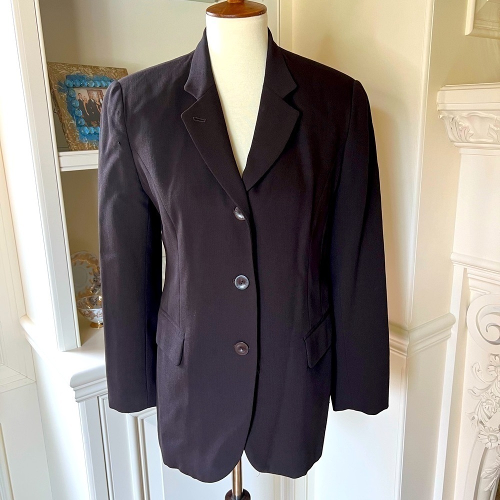 PHILIPPE ADEC PA vintage brown wool blend blazer size 6